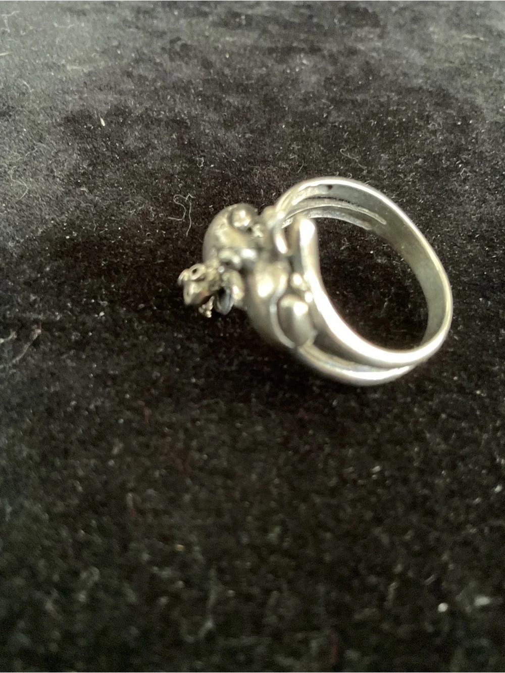 Sterling Silver Double Frog Ring